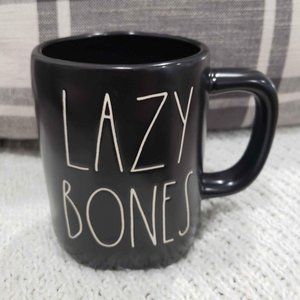 Rae Dunn "Lazy Bones" Black Mug Collection